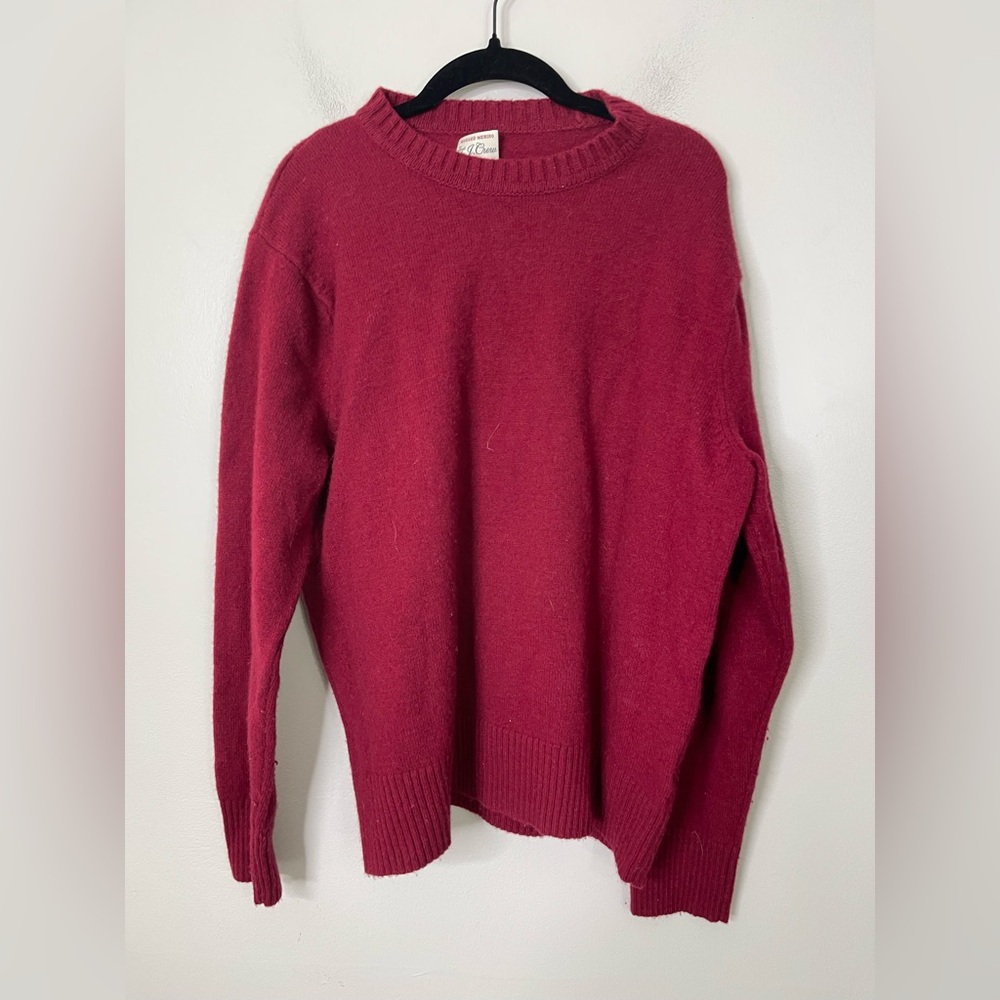 J. Crew Men’s rugged Merino Wool Pullover crewneck sweater Sz XL in Red - Picture 2 of 6